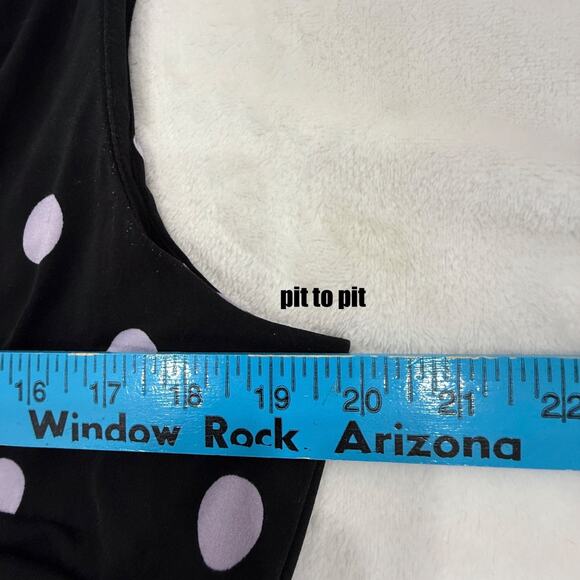 Soma Womens Dress XL Black Lavender Polka Dots Sleeveless Empire Waistline Flowy - Picture 6 of 6